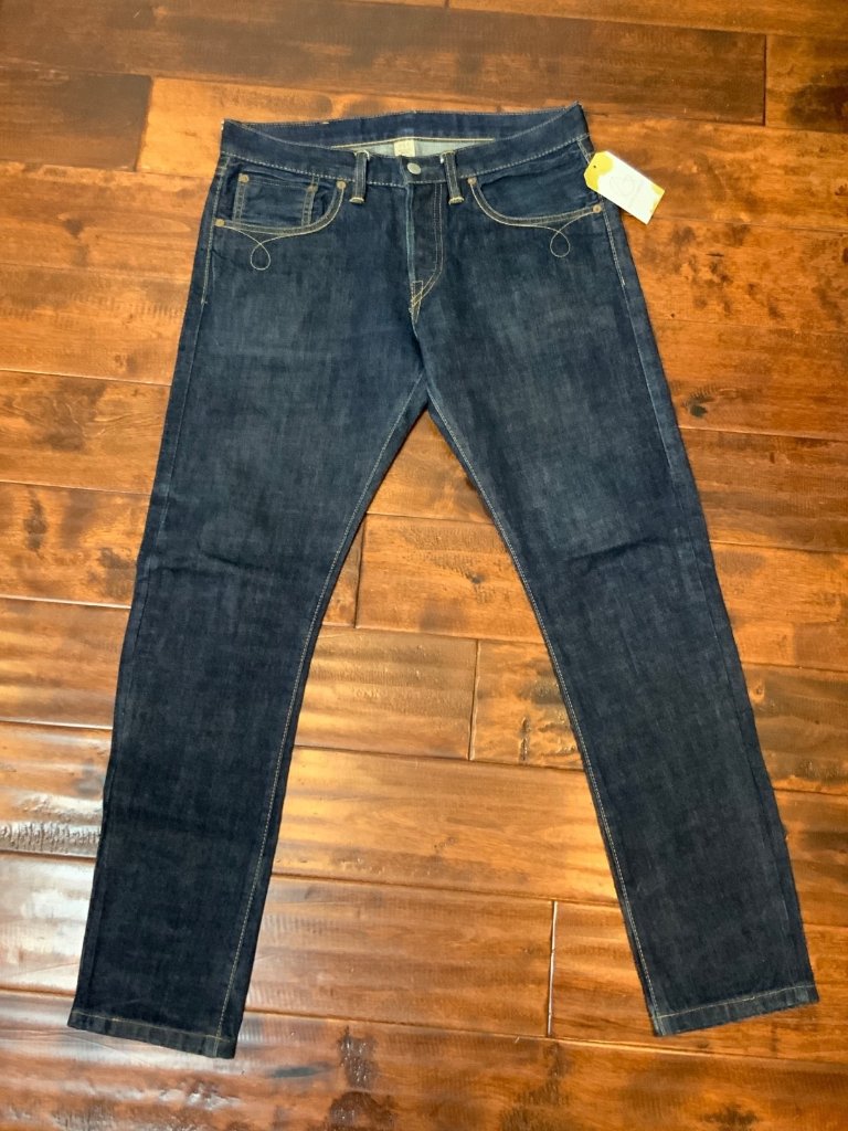 Double Rl Ralph Lauren Rrl Dark Wash Denim Slim Boot Leg Blue Jeans, Size 30